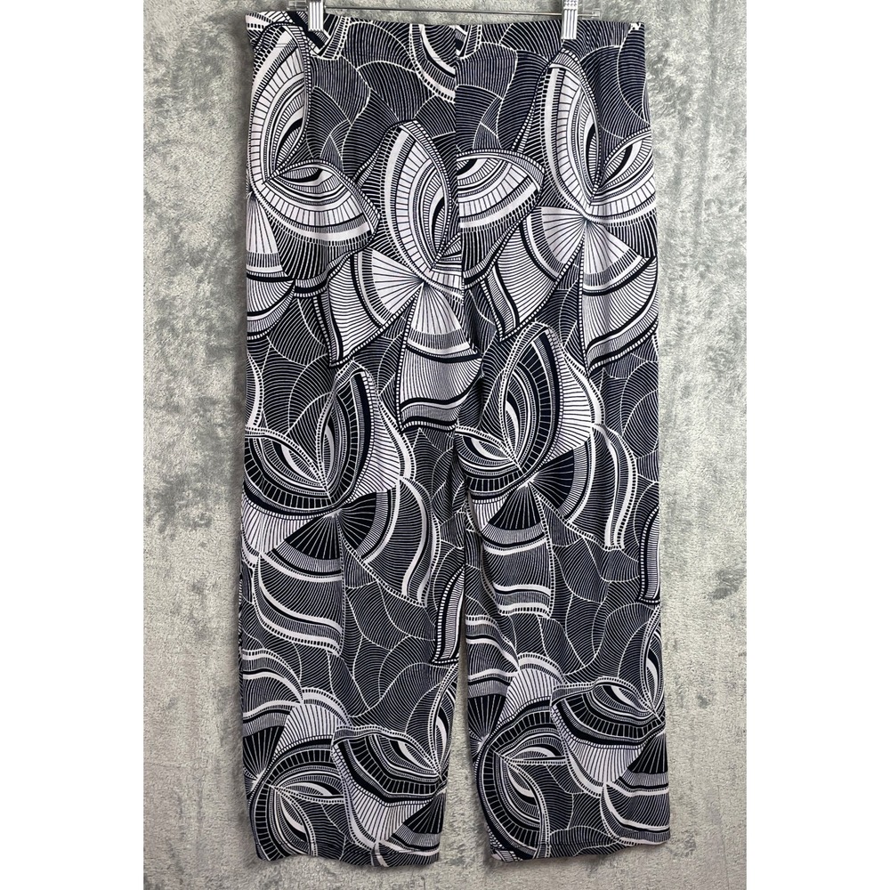 CHICO'S TRAVELERS SLINKY KNIT Pants Large‎ Petite LP Geometric Print WIDE LEG
